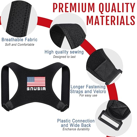Posture Corrector Upper Back Brace Neck Shoulder Back Support Brace Pain Relief Belt for Women Men Braces Spine Straightener Breathable