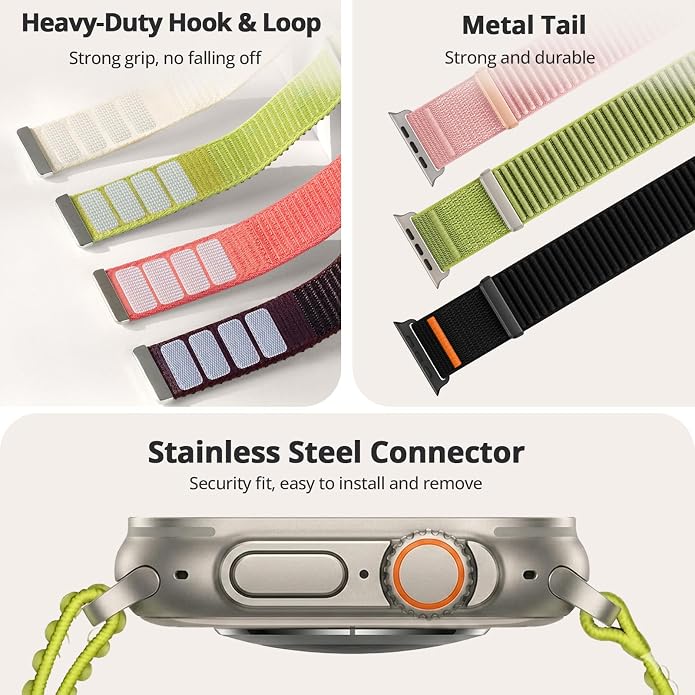 Nylon Loop Sport Band Compatible with Apple Watch Ultra 3 2 Band 49mm 46mm 45mm 44mm 42mm 41mm 40mm 38mm Women Men, Stretchy Strap Elastic Fabric Wristband for iWatch Series 11 10 SE 9 8 7 6 5 4 3 2 1