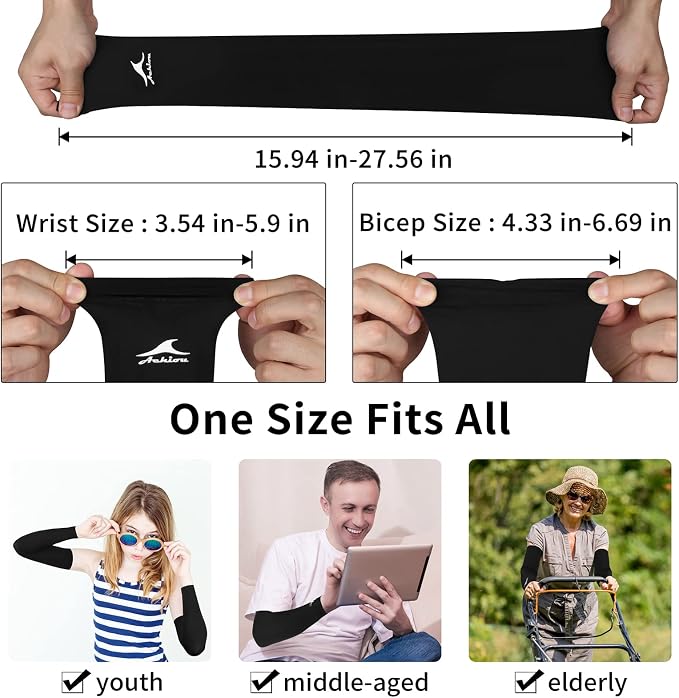 Achiou Volleyball Arm Sleeves for Women, Cooling Ice Silk Sun Sleeves Youth | Summer Ice Silk Compression Sleeves, UPF 50+ UV Protection, Perfect for Teen Girls & Women Outdoor Sports, Anti-slip Silicone