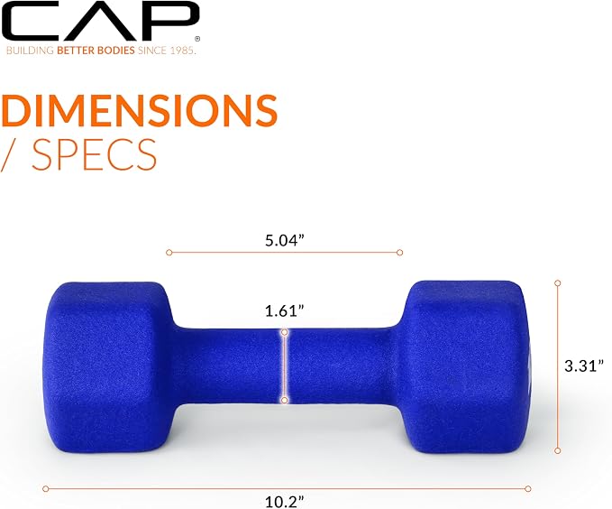 CAP Barbell Neoprene Dumbbell Weights Pairs & Sets | Color Series