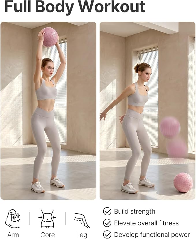 YOTTOY Slam Ball Medicine Ball, Sand-Filled No Bounce Weighted Ball with Textured Grip for Exercise, Strength Conditioning, Cardio, Core Workouts and Cross Training