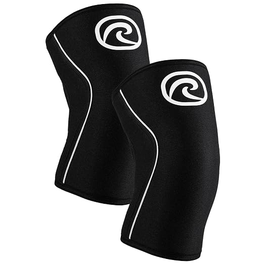 Rehband 7mm Power Max Knee Compression Sleeve for Strength Sports, Competition Grade, Neoprene Knee Sleeves for Bodybuilding & Heavy Powerlifting, Colour:Black - 1 Pair, Size:Medium