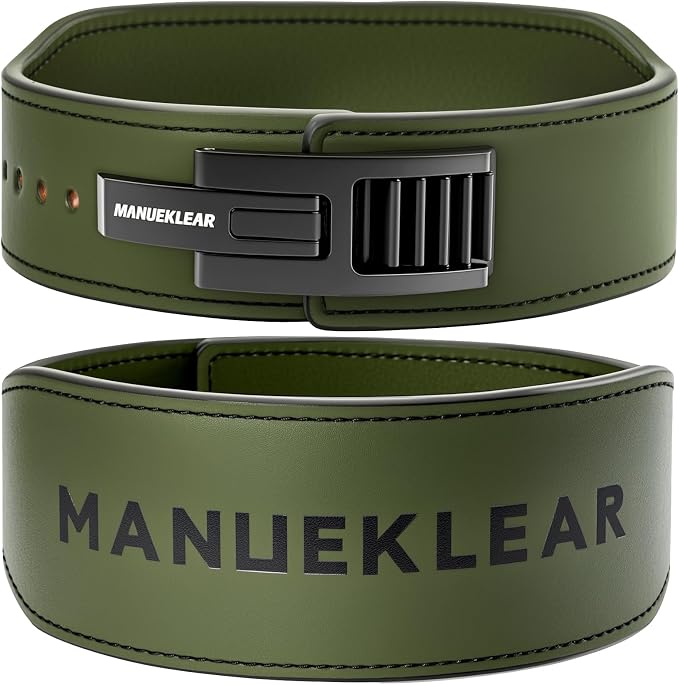 MANUEKLEAR Tapered Lever Weight Lifting Belt, 10MM Quick Locking Lever Belt Weightlifting Men, Lifting Belt Lever for Powerlifting & Deadlifts