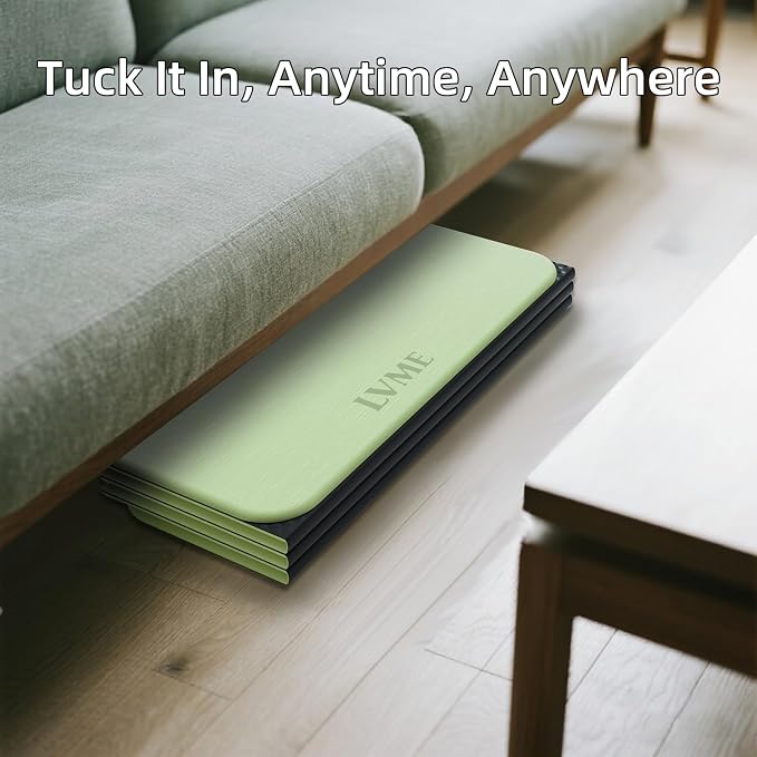 LVME Foldable Yoga Mat, 71"x24"x1/3" Thick(8mm), Non Slip Exercise Mat | SGS Certified POE, Fitness Travel Mat, Easy To Store, Foldable for Exercise, Yoga, Pilates, Home Workouts