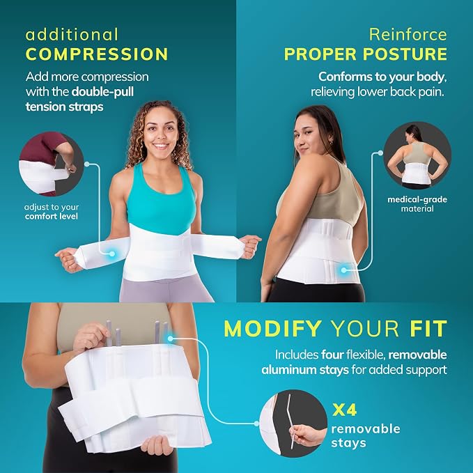 BraceAbility Plus Size XL Bariatric Back Brace - Extra Large Big and Tall Lumbar Support Girdle for Obesity Lower Back Pain in Extra Large, Heavy or Overweight Men and Women (Fits 45"-50")