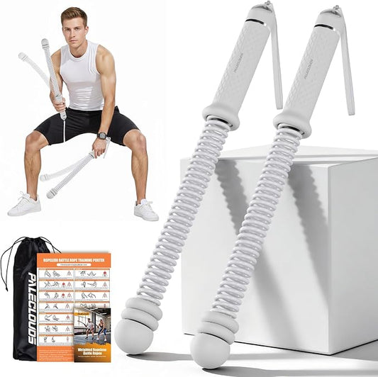 Portable Ropeless Battle Ropes, Adjustable Weights Cordless Battle Ropes for Home Gym with Storage Bag, Weighted Exercise Equipment for Low-Impact Workout, Strength & HIIT, for Men & Women