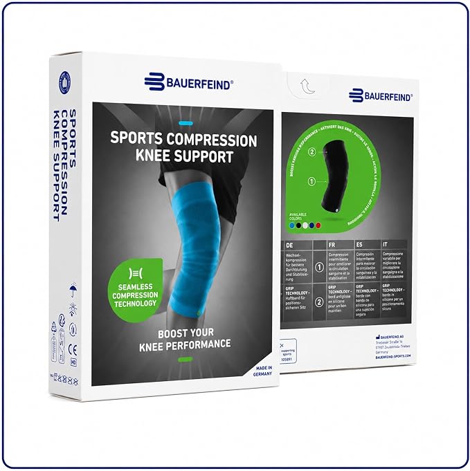Bauerfeind Sports Compression Knee Sleeve - Lightweight Design with Gripping Zones for Knee Pain Relief & Performance