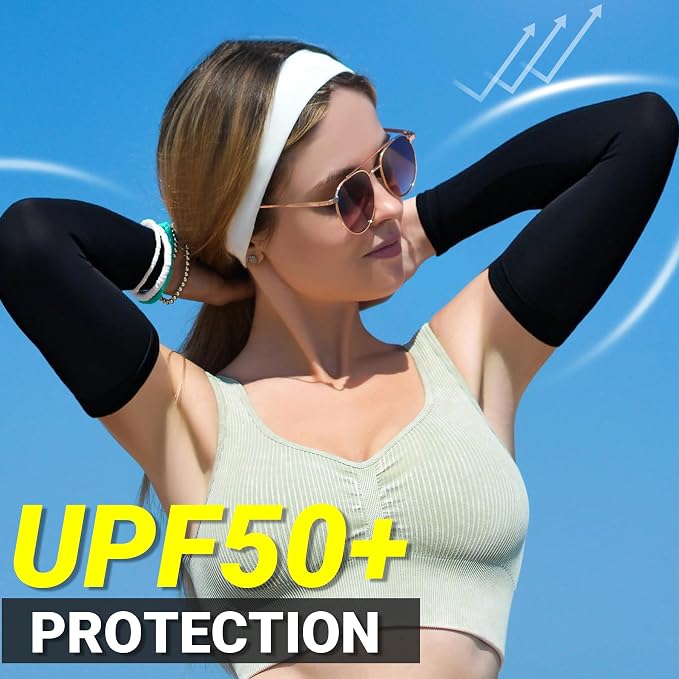 PFFY UV Protection Cooling Arm Sleeves for Men and Women UPF 50 Sun Sleeve