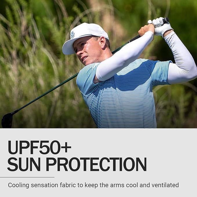 HEGCOIIE UV Sun Protection Arm Sleeves for Men & Women - Tattoo Cover Up - UPF 50 Cooling Sleeve for Golf, Cycling