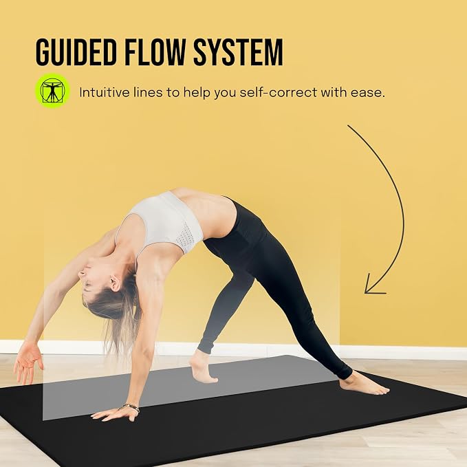 Gogokiwi Extra Wide Yoga Mat for Men Women (72"L x 36"W) Non Slip Fitness & Exercise Mat with Alignment Marks for Yoga, Pilates, Floor Workouts