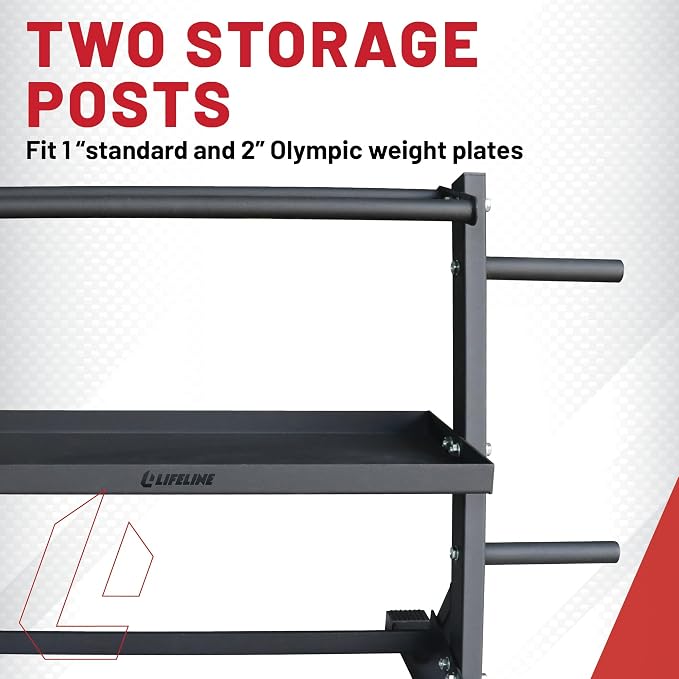 Lifeline Fitness Home Gym 3-Shelf Dumbbell and Kettlebell Storage Rack