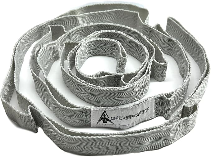 Stretching Strap Yoga Strap with Loops, Stretch Straps for Physical Therapy, Non-Elastic Exercise Strap for Pilates, Dance and Gymnastics with Workout Guide