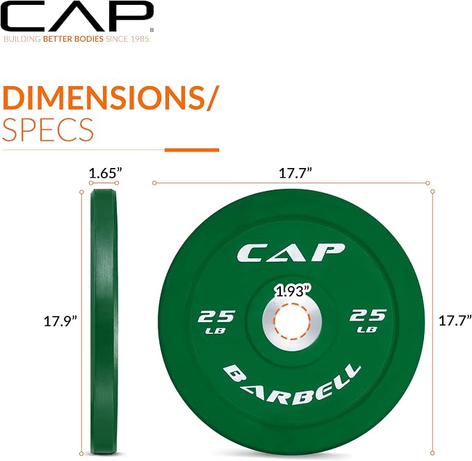 CAP Barbell Rubber Olympic Bumper Plate | Multiple Options/Colors