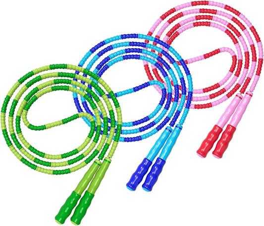 Leeboom Jump Rope, Adjustable Length Tangle-Free Segmented Soft Beaded Skipping Rope, Fitness Jump Rope for Kids, Man, and Women Weight Loss 9.2 Feet