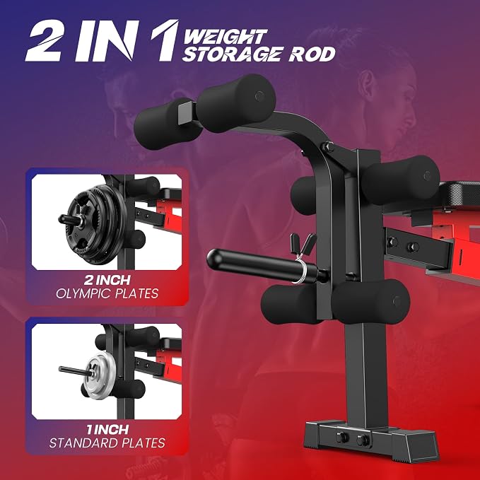 OPPSDECOR 900 LBS Weight Bench Set with Squat Rack, Adjustable Bench Press Set with Leg Extension and Leg Curl, Foldable Flat/Incline/Decline Workout Bench for Home Gym