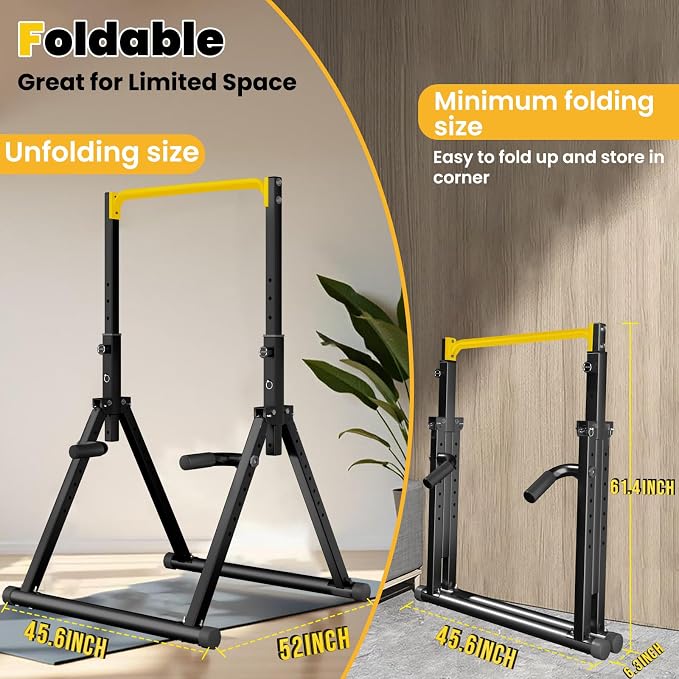 DOBESTS Power Tower Pull Up Bar Free Standing, Foldable Pull Up Station