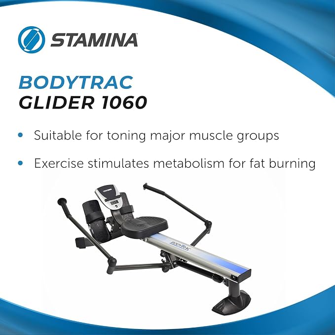 Stamina BodyTrac Glider Exercise Rowing Machine | Compact rowing machine for low-impact cardio training at home
