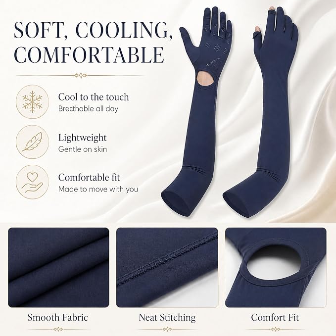 Women Driving Gloves, UV Protection Sun Gloves, Touchscreen Full Finger | UPF 50+ fabric blocks 99% UV rays, protecting hands during driving, cycling, fishing, hiking and outdoor activities