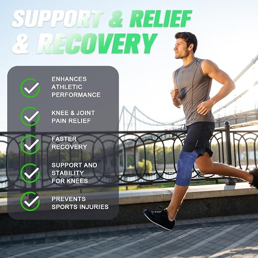 NEENCA Compression Knee Sleeve with Patella Stabilizer - Enhanced Stability, Joint Pain Relief & Improved Performance for Sports, Fitness & Recovery (DarkBlue, Medium)