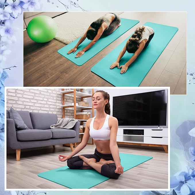 Timgle 6 Pack Yoga Mats Bulk 68 x 24 Inches Non Slip Exercise Yoga Mat 4 mm Thick Anti Slip Tear Resistant Sports Gym for Fitness Stretching Home Workout and Studio