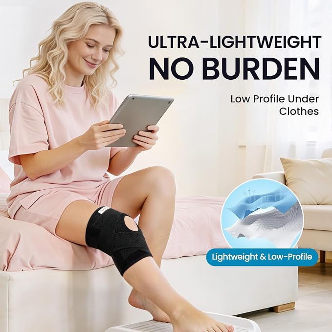 Galvaran Knee Brace with Side Stabilizers for Meniscal Tear Knee Pain ACL MCL Arthritis Injuries Recovery, Breathable Adjustable Knee Support for Men and Women