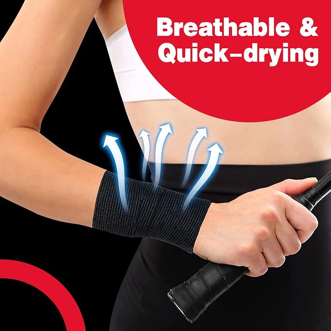 AZEN 20 Pack Self Adhesive Bandage Wrap Black, Black Athletic Tape, Vet Wrap, Tattoo Grip Tape Wrap, Ankle Tape, Cohesive Bandage Wrap