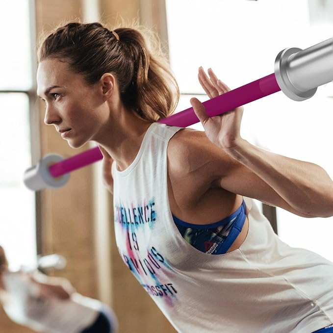 EVERYMATE 5LB Mini Barbell Bar Beginner Women Kid Barbell Total Body Workout Weighted Bar,for Strength Training, for Youth Children New Weightlifting