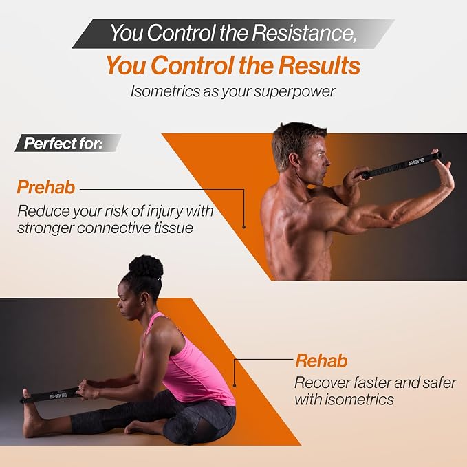 Bullworker ISO BOW Pro Isometric Exercise Equipment & Self Resistance Workout Straps - Stretching Strap with Handles, Portable Workout Equipment for Yoga, Pilates & Strength Training, Chest, Back, and Arms Workout Home Gym