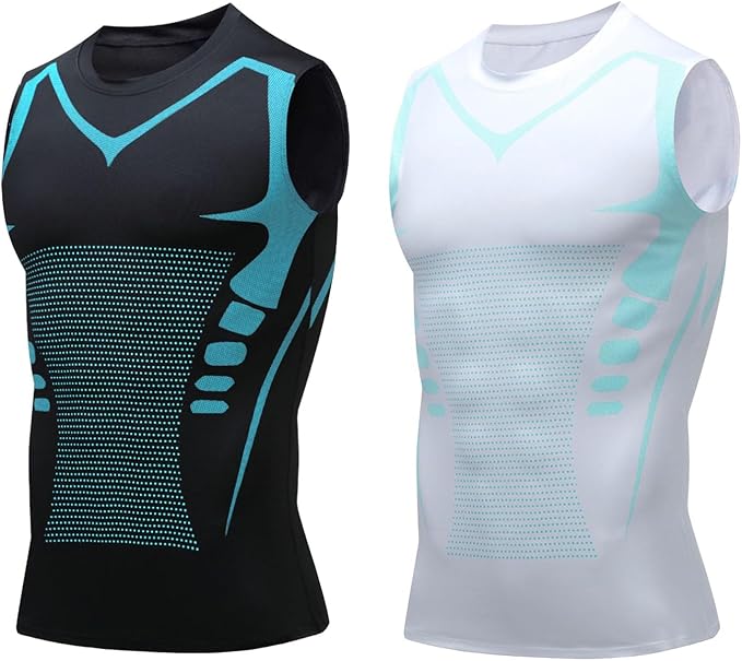 Compression Shirt Men Slimming Body Shaper Vest Crewneck Workout Tank Top | Tummy Control Undershirts, Gynecomastia Compression Shirts, Back Support, Sleeveless Muscle Shirts, Shaping Tank Top