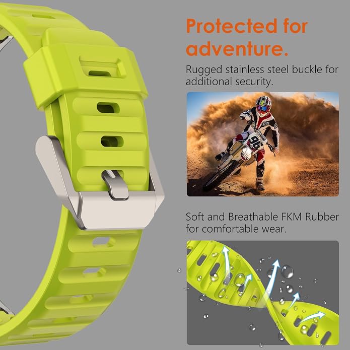 WINGLE FKM Rubber Bands for Apple Watch Band Ultra 3/2/1 Band Ultra 49mm Series 11 10 46mm 45mm 44mm 42mm SE 3/2/1 9 8 7 6 5 4 3 Men, Military Rugged Metal Connector Silicone Apple iWatch Sport Bands