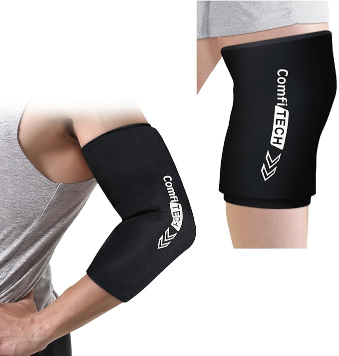 ComfiTECH Elbow Knee Ice Pack Wrap Sleeve for Knee, Calf & Thigh, XL | Multi-Use Gel Ice Sleeve for Knee, Calf & Thigh, Reusable Cold Compression for Leg Discomforts & Muscle Relaxation