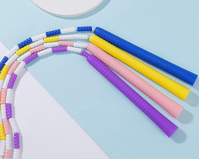 Jump Rope, 2 Pcs 3.28 Feet Blue and Purple Ropes with Plastic Handle for Rope Skipping