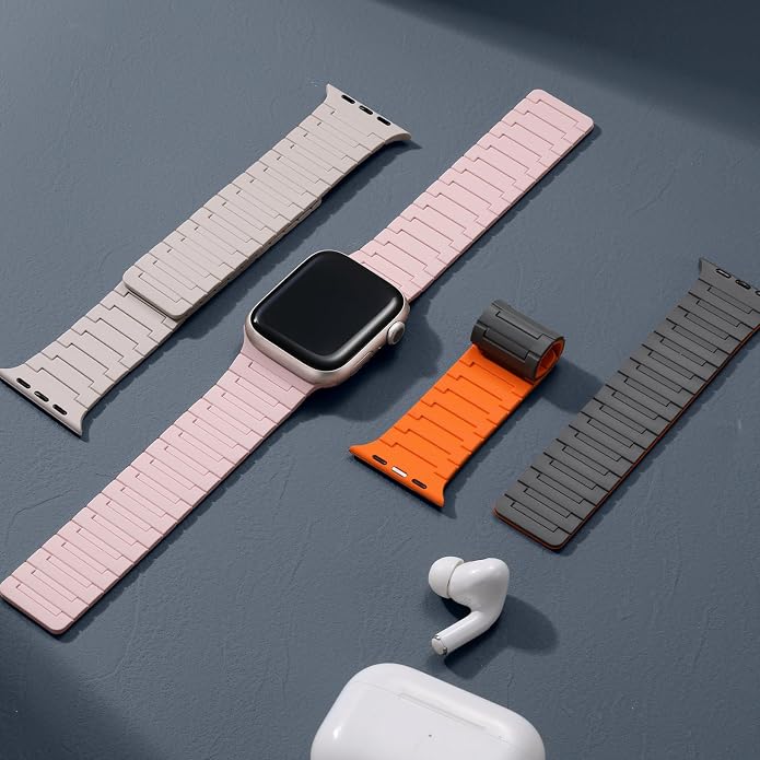 SNBLK Magnetic Watchband Compatible with Apple Watch for Men 44mm 45mm 46mm 49mm 42mm 41mm 40mm 38mm Women, Silicone Sport Strong Magnet Strap for iWatch Series 11 Ultra 3 Ultra 2 Se 10 9 8 7 6 5 4 1