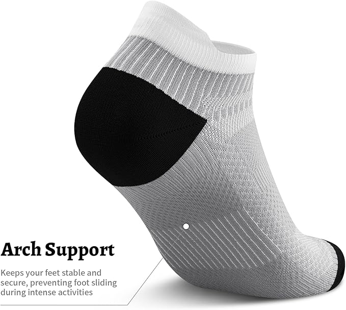 Compression Socks for Men Women Ankle Running Socks for Plantar Fasciitis | Low Cut Athletic Ankle Socks with Ankle & Arch Support for Running, Cycling, Golf, Work, Plantar Fasciitis Relief