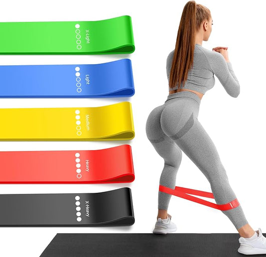 Resistance Bands for Working Out, 5 Levels Resistance Exercise Bands with Woven Bag, Bands for Working Out Women Men, Yoga, Pilates, Rehabilitation Training