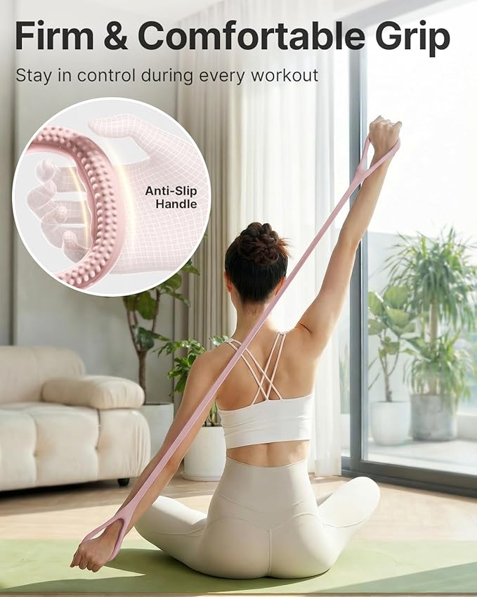 YOTTOY Figure 8 Resistance Band, Elastic Resistance Band with Comfortable Handles for Home Workout, Physical Therapy, Arm, Leg & Glute Training