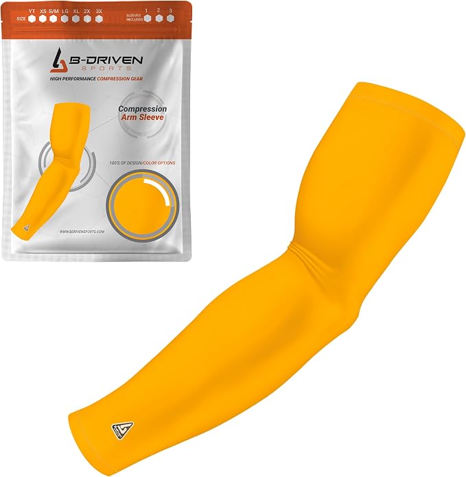 Pro-Fit Compression Arm Sleeve for Men, Women & Youth, Volleyball Baseball Basketball Weightlifting - Single