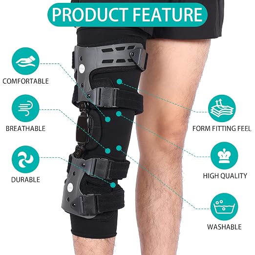 Knee Brace Undersleeve, Protective Leg Sleeve Liner for Sensitive Skin Chafing Prevention, Comfort Tapered Compression Shield for Post-Surgery Recovery, Fits Men Women, Black (L)