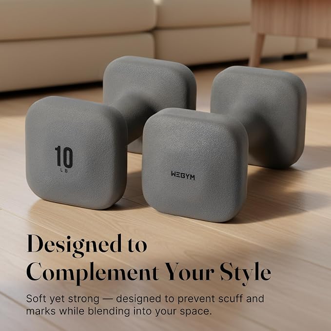 WeGym Square Dumbbells for Home Gym, Hand Weights for Strength Training