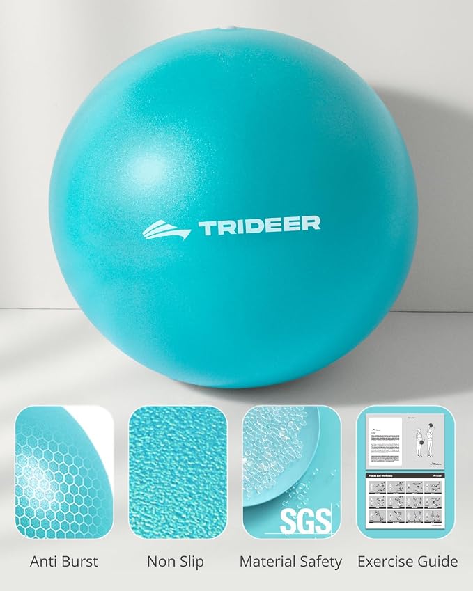 Trideer 9-Inch Pilates Ball, Small Exercise Ball Pilates Equipments for Yoga, Physical Therapy, Pregnancy, Postpartum, Core Training, Balance, Stability and Stretching