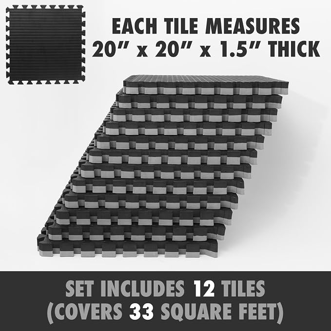 Gold BJJ Home Jiu Jitsu Mats - Extra Thick 1.5" Interlocking Puzzle Mats for Grappling, Wrestling, MMA & Judo Training Room Flooring