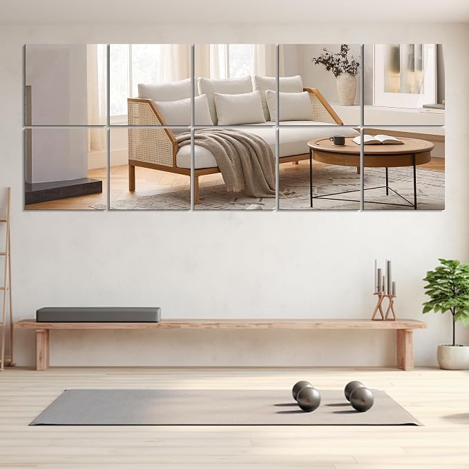 Vlush Home Gym Mirror Tiles 11'' x 11'' x 8PCS Wall Mounted Full Body Mirror for Home Gym, Door, Bedroom & Bathroom