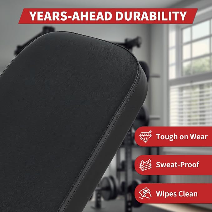 Adjustable Weight Bench, Foldable Flat Incline Decline Workout Bench & All-in-One Home Gym Training Station, Multi-Style & Weight Capacity Optional for Full Body Strength Training