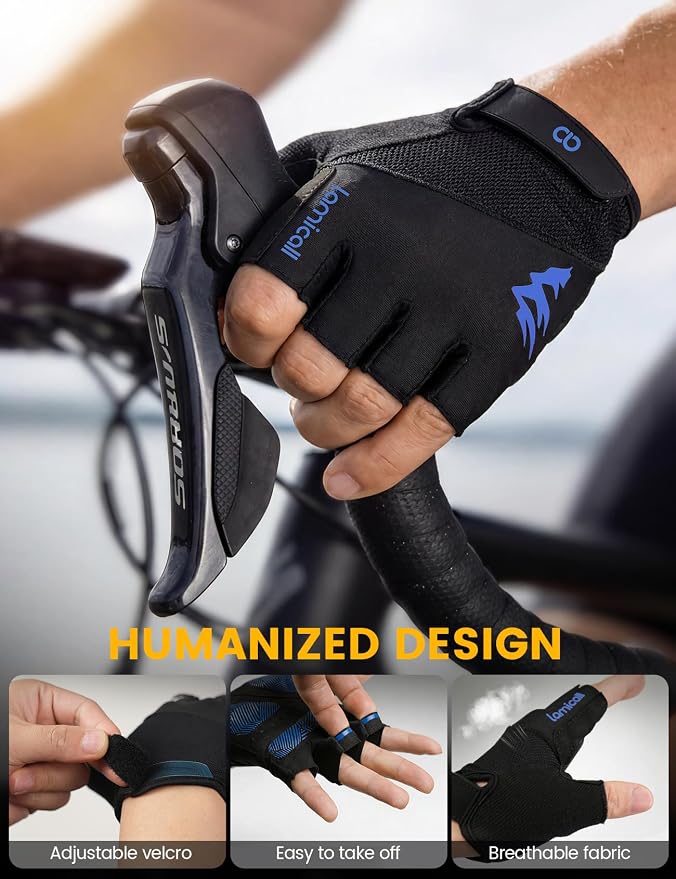 Lamicall Bike Gloves for Men Women - [Anti-Slip Shock-Absorbing Pad] Workout Gloves, Breathable Materials, Cycling Gloves for Bicycle, Gym, Motorcycle, Hiking, Indoor & Outdoor Sports