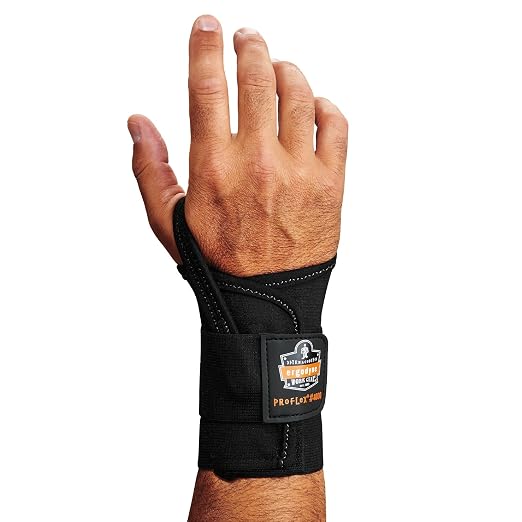 Ergodyne 70006 ProFlex 4000 Single Strap Wrist Support, Black - Large, Right Hand