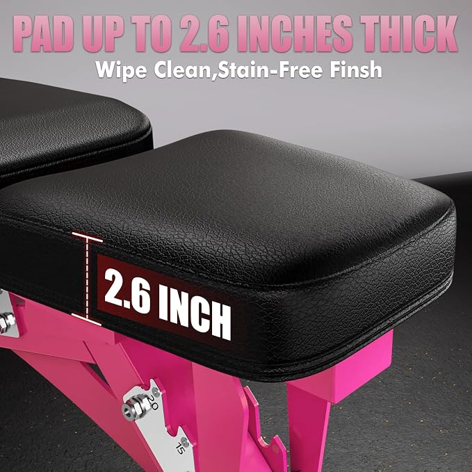 RitFit Adjustable/Foldable Utility Weight Bench for Home Gym | Incline Decline Flat, Multi-Position Backrest & Seat, Full Body Strength Training with Heavy Duty Steel Frame, Foldable