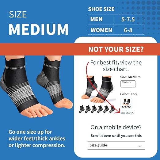 PAPLUS 6 Pairs Plantar Fasciitis Socks, Compression Socks with Arch Support | Foot Compression Sleeve for Women & Men, Ankle Brace for Achilles Tendonitis, Heel Pain, Plantar Fasciitis Relief, Black M
