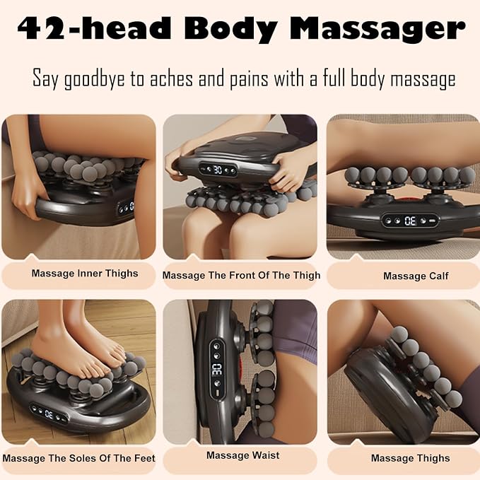 42Head Massage Gun Pain Relief Deep Tissue,Percussion Back Massager | 9 Modes & 9 Intensities, red light therapy, heat back massager, quite, muslce massager, for Back Neck Shoulder Legs