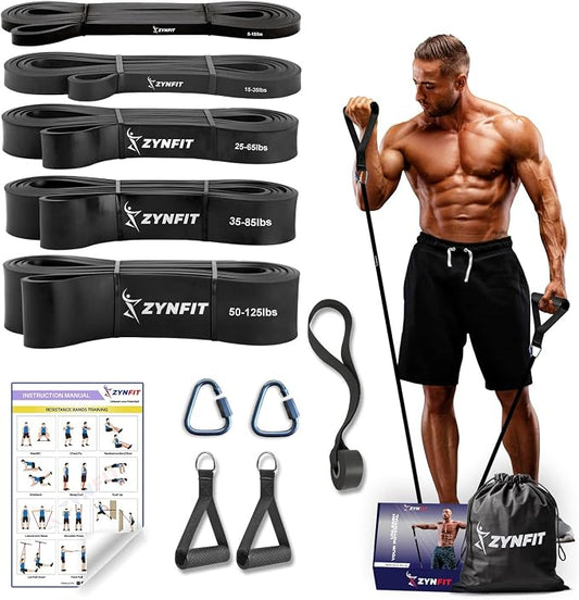 Pull Up Bands, Resistance Bands Set with Door Anchor, 5-Level Pull Up Assistance Bands for Working Out, Workout Bands for Home Gym