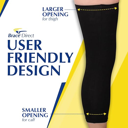 Brace Direct Knee Brace Undersleeve, Non-Slip Protective Liner for Comfort | Thin, breathable leg sleeve worn under a knee brace with anti-slip, skin-protecting barrier against rubbing, chafing & rash
